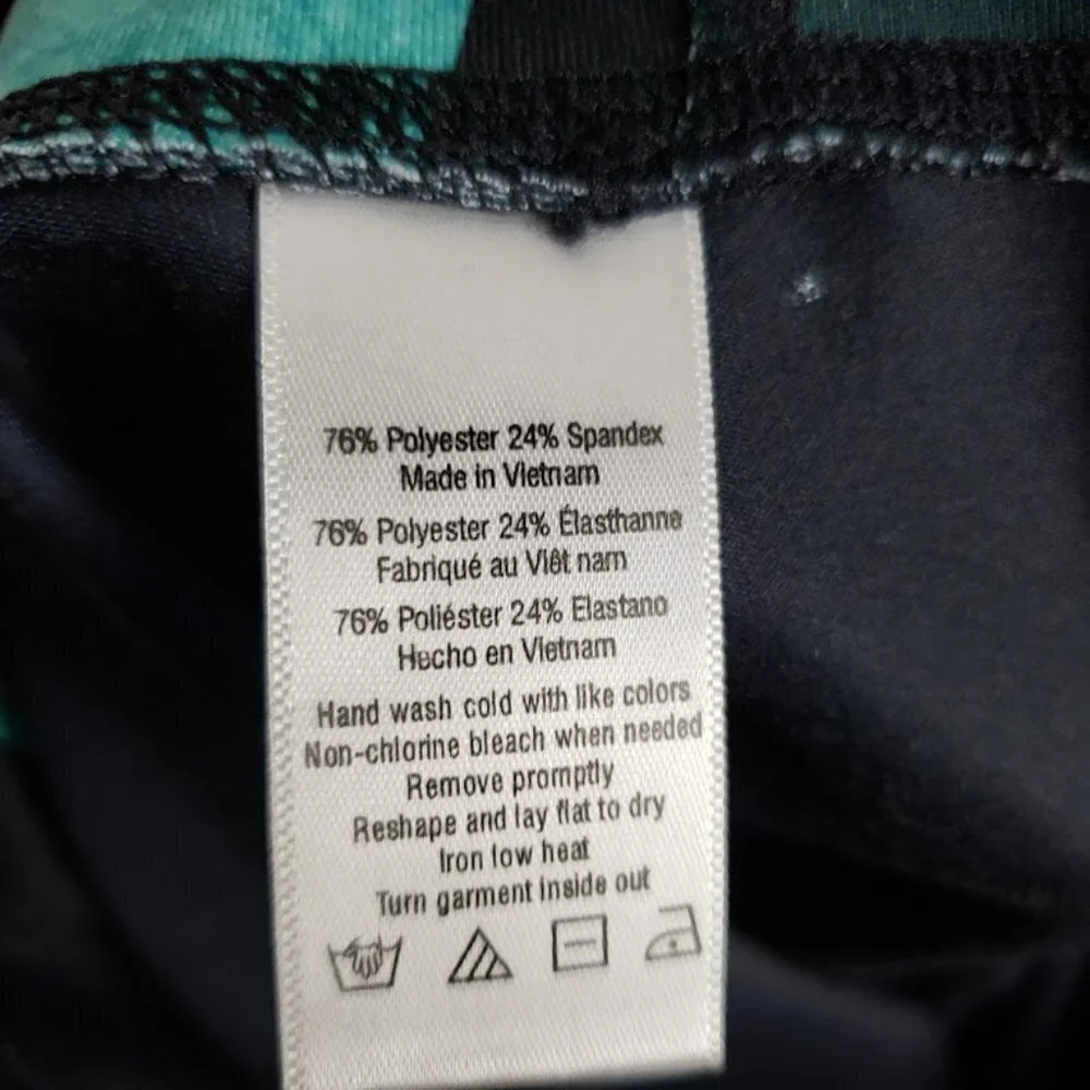 Alo Yoga Airbrush Capri Leggings Island Space Green Geometric Knicker Size XS